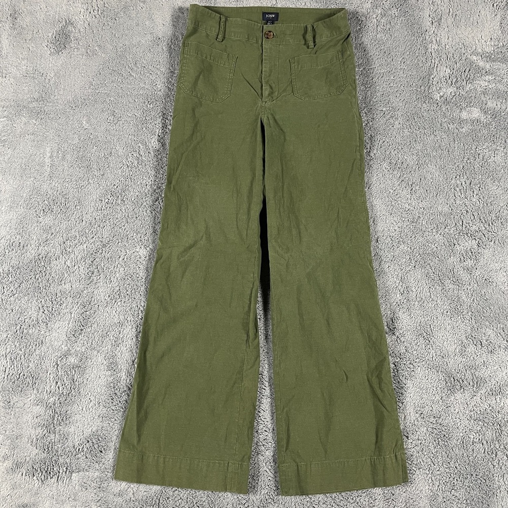 J.CREW Lizzie Wide-Leg Pants Women's 27 Distressed Fatigue BW803 Boho Hippie